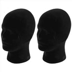 Polystyrene Black Foam Men Model Mannequin Head Dummy Stand Shop Display Hat, 2 x BLACK, image 2