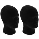 Polystyrene Black Foam Men Model Mannequin Head Dummy Stand Shop Display Hat, 2 x BLACK, image 3
