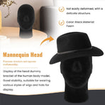Polystyrene Black Foam Men Model Mannequin Head Dummy Stand Shop Display Hat, 2 x BLACK, image 5