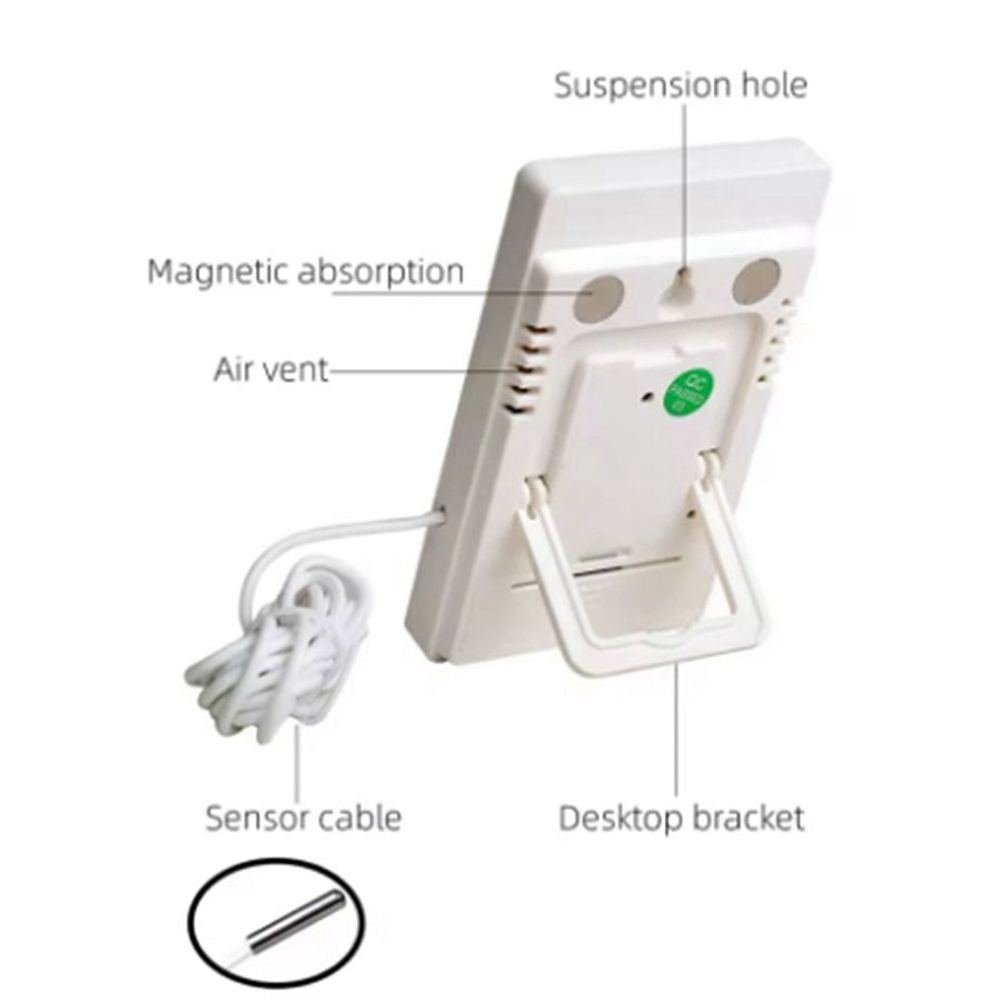 Digital Thermometer Hygrometer Indoor Outdoor Temperature Humidity Meter C/F LCD Display Sensor Probe Weather Station