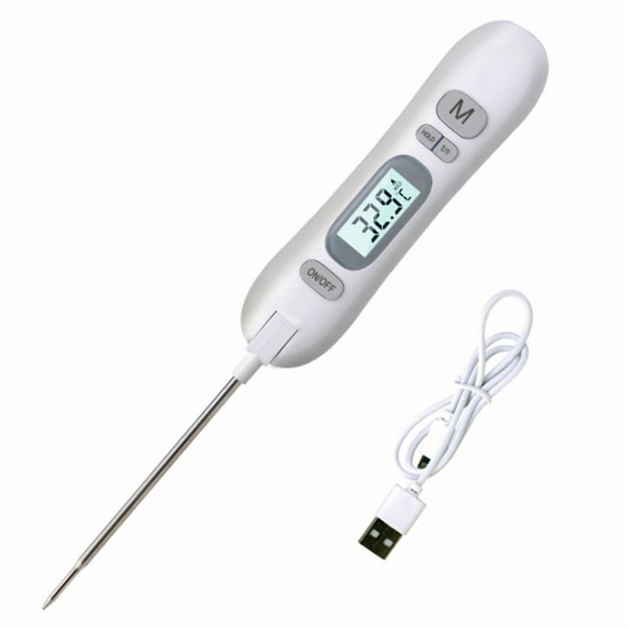 0629 Rechargeable Food Thermometer BBQ Cooking Temperature Measurement Tool Meat Thermometer Baking Oven Thermometer