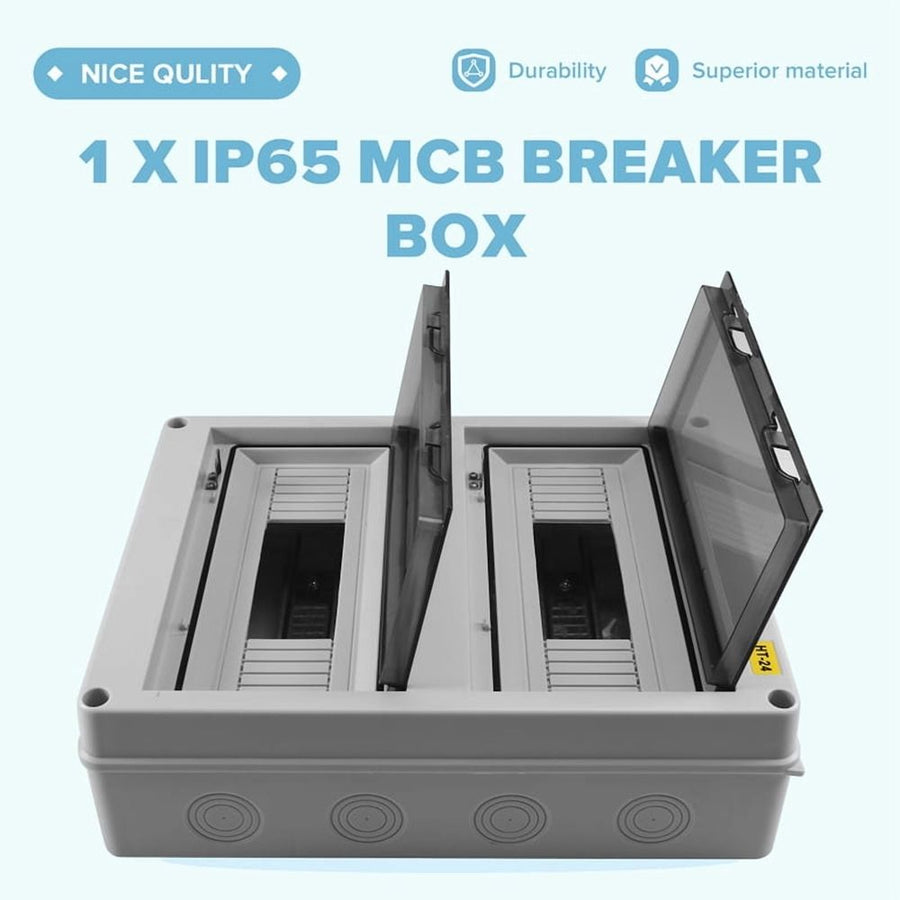 HT Series Junction Box 24WAY IP65 Waterproof Distribution Box Outdoor ABS Electrical with Lock for Circuit Breaker