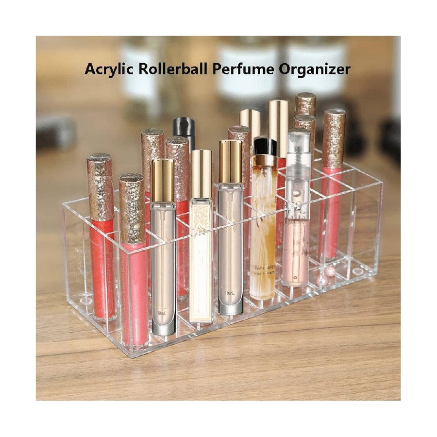 Organizer Acrylic Travel Perfume Holder Beauty Scent Holder 24 Space Clear Tall Organization Container Storage