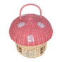 Rattan Mushroom-Shaped Storage Basket- Handmade Handcrafted, Pink