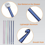 5 Size Extra Tunisian Long Crochet Hooks 6.5mm - 11.0 mm