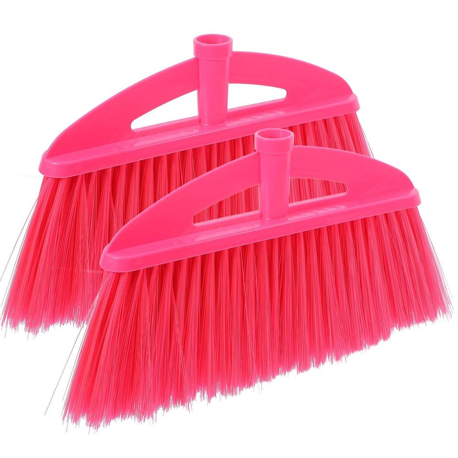 Versatile Red Broom Head - Dense Bristles, Quick Replacement, 2Pcs