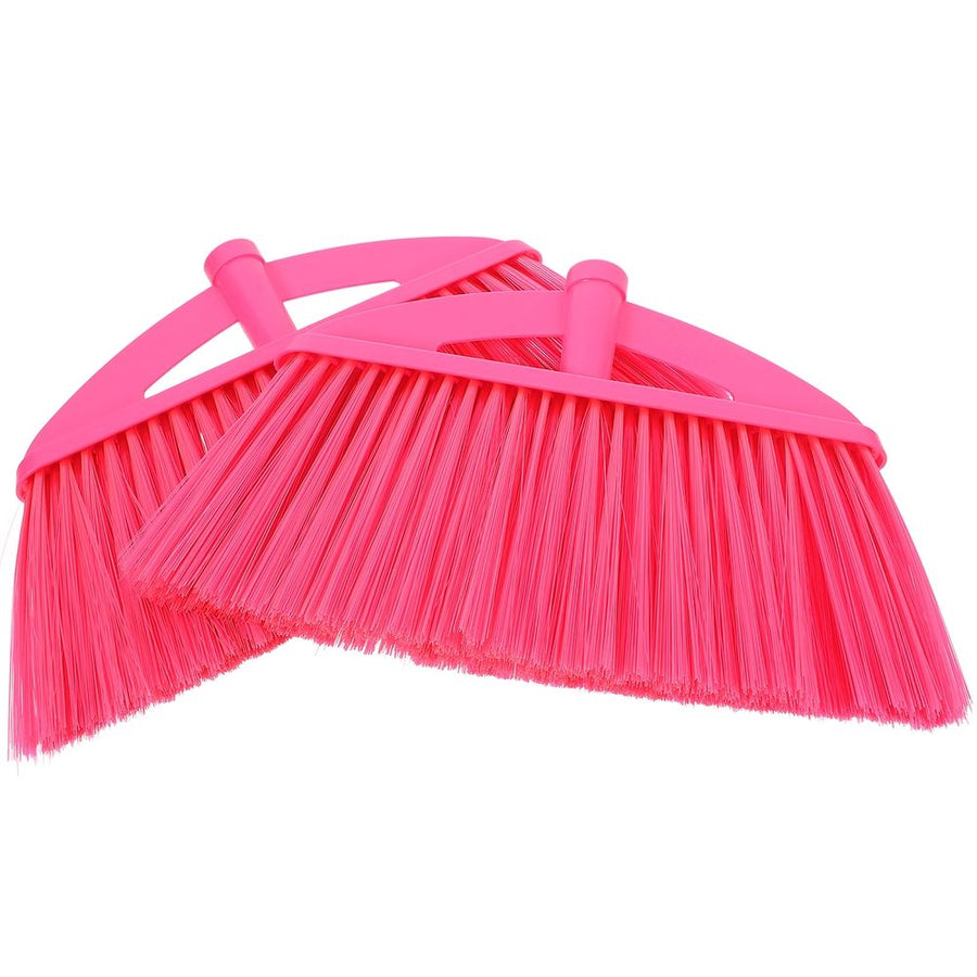 Versatile Red Broom Head - Dense Bristles, Quick Replacement, 2Pcs