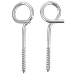 2-Pack Metal Eye Hooks for Swing Chairs with Ergonomic Design, Ceiling & Wall Mount, Plated