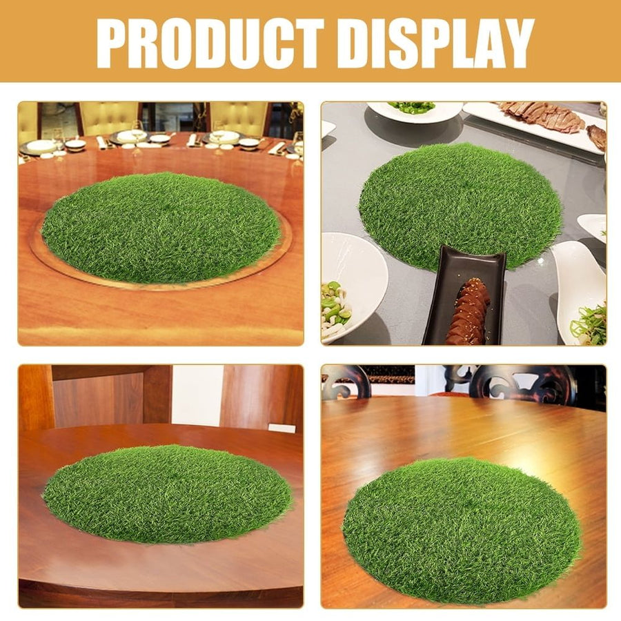 Smooth Green Artificial Grass Table Mat for Dining Room and Home Use