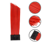 Heavy-Duty Push Broom Head Red PP Steel Wire for Outdoor Use 4Pcs