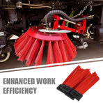 Heavy-Duty Push Broom Head Red PP Steel Wire for Outdoor Use 4Pcs