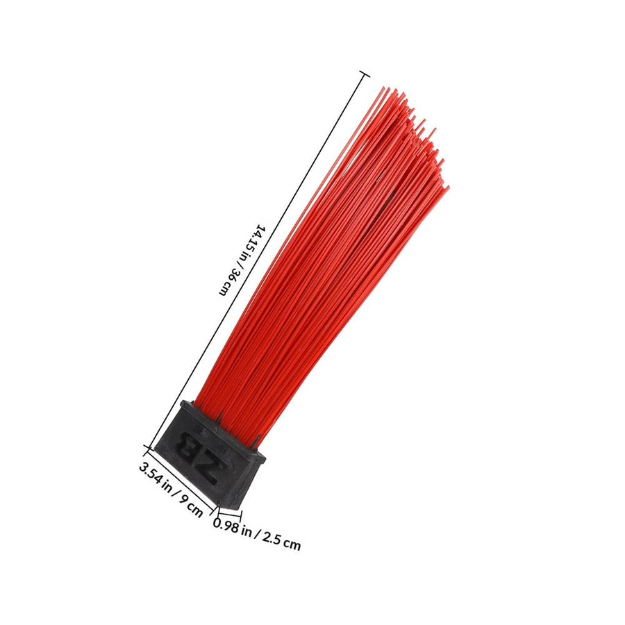 Heavy-Duty Push Broom Head Red PP Steel Wire for Outdoor Use 4Pcs