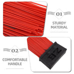 Heavy-Duty Push Broom Head Red PP Steel Wire for Outdoor Use 4Pcs