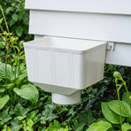White Downspout Diverter Connector for Outdoor Rainwater System