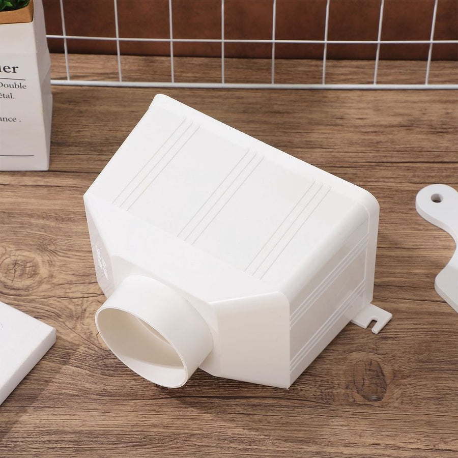 White Downspout Diverter Connector for Outdoor Rainwater System