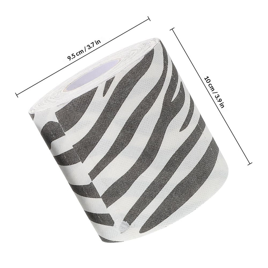 2Pcs Zebra Print Toilet Paper Soft Comfortable Bathroom Tissue with Creative Animal Design