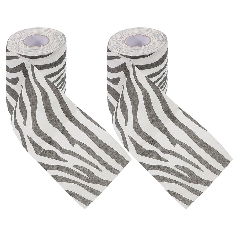 2Pcs Zebra Print Toilet Paper Soft Comfortable Bathroom Tissue with Creative Animal Design
