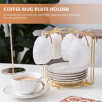 Golden Stainless Steel Cup Holder Rack for Home Kitchen with Stable and Convenient Desktop Storage Design