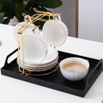 Golden Stainless Steel Cup Holder Rack for Home Kitchen with Stable and Convenient Desktop Storage Design