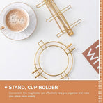 Golden Stainless Steel Cup Holder Rack for Home Kitchen with Stable and Convenient Desktop Storage Design