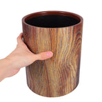 Vintage Style Plastic Trash Can with Wood Pattern, Waste Bin for Home, Bedroom, Office Use