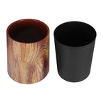 Vintage Style Plastic Trash Can with Wood Pattern, Waste Bin for Home, Bedroom, Office Use