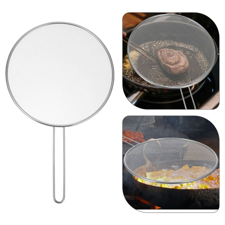 Stainless Steel Splatter Screen for Frying Pans - Oil Splash Guard Cover