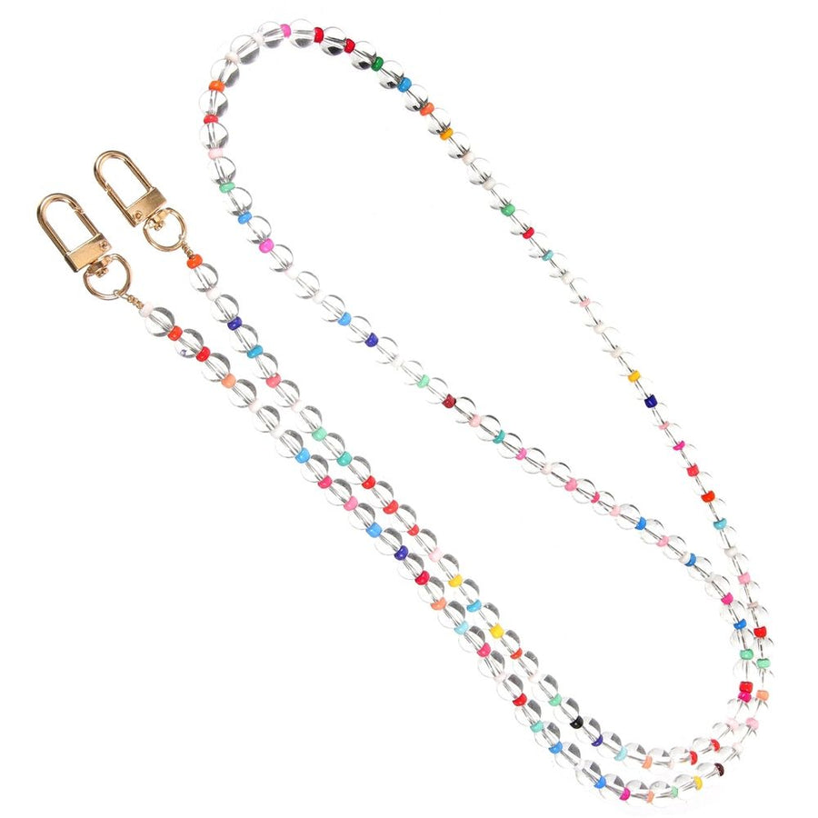 Beaded Phone Strap, Transparent Plastic, Easy Installation and Durable for Outdoor Use