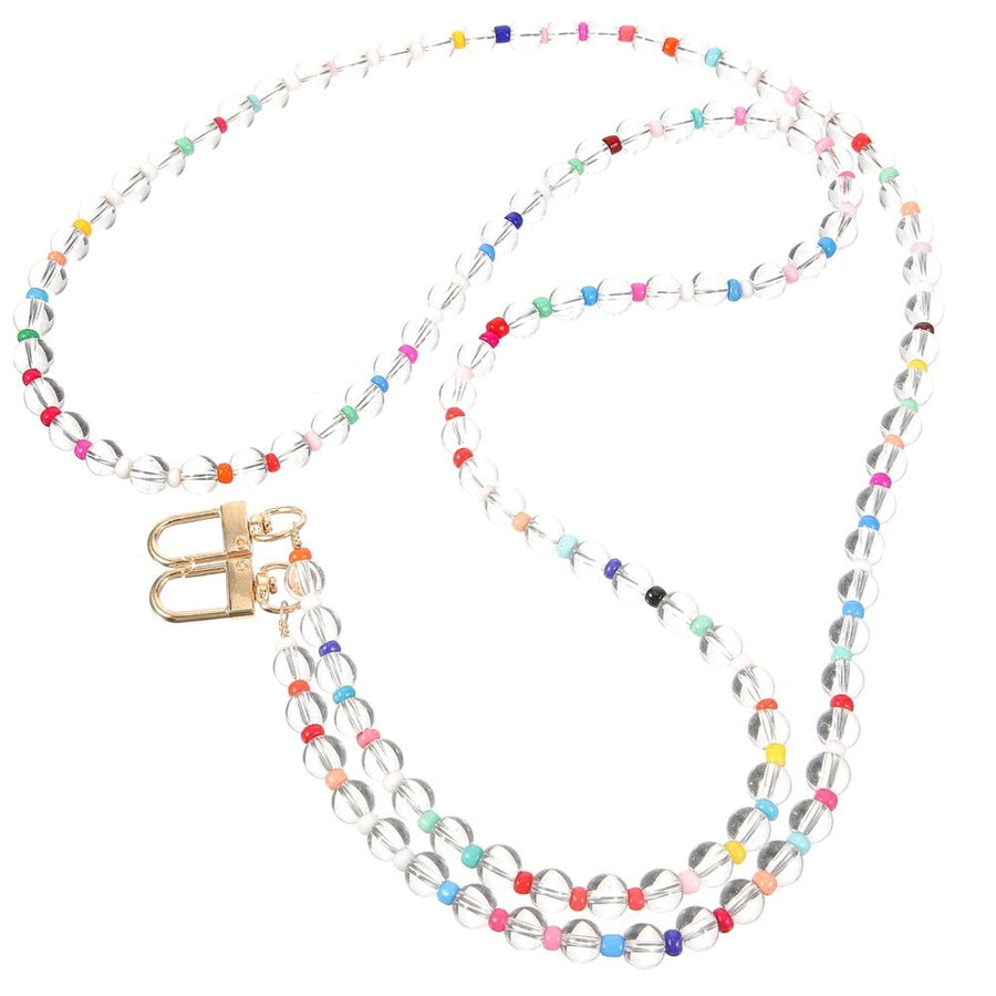 Beaded Phone Strap, Transparent Plastic, Easy Installation and Durable for Outdoor Use