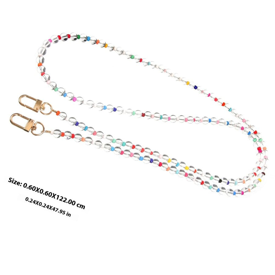 Beaded Phone Strap, Transparent Plastic, Easy Installation and Durable for Outdoor Use