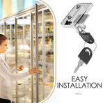 Glass Cabinet Door Lock Set with Plated Sliding Mechanism for Secure Display Case