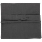 Practical Dark Grey Linen Cutlery Pouch for Travel and Storage