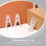 20Pcs Lamp String Clamp Transparent Plastic Clip for Photo Card Note Decoration