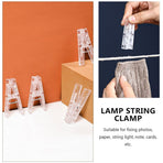 20Pcs Lamp String Clamp Transparent Plastic Clip for Photo Card Note Decoration