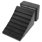 Black Rubber Wheel Chock for Vehicles, Portable Tire for Cars, Trailers, and Trucks Safety