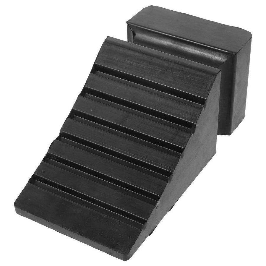 Black Rubber Wheel Chock for Vehicles, Portable Tire for Cars, Trailers, and Trucks Safety