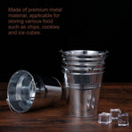 Plated Silver Tinplate Ice Storage Bucket Portable for Bar and Cafe 6Pcs