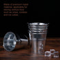 Plated Silver Tinplate Ice Storage Bucket Portable for Bar and Cafe 6Pcs