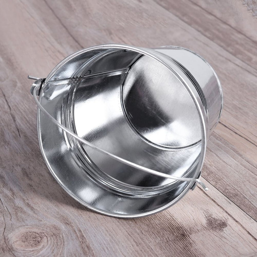 Plated Silver Tinplate Ice Storage Bucket Portable for Bar and Cafe 6Pcs