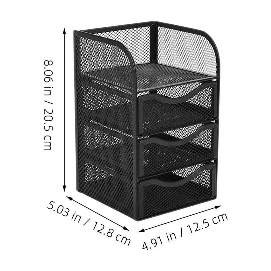 Desk Organizers With Drawers Black 1Pcs 8.1In X 5.0In X 4.9In
