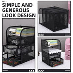 Desk Organizers With Drawers Black 1Pcs 8.1In X 5.0In X 4.9In