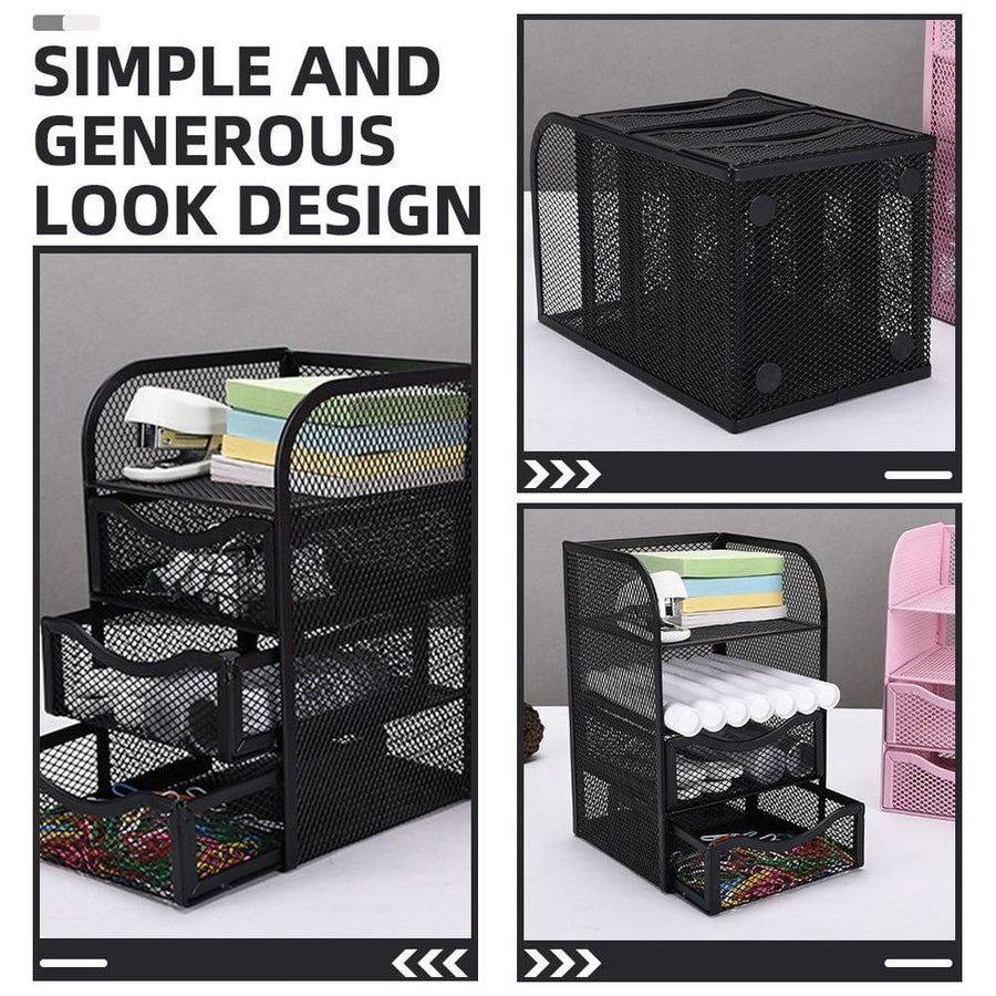Desk Organizers With Drawers Black 1Pcs 8.1In X 5.0In X 4.9In