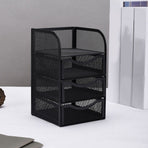 Desk Organizers With Drawers Black 1Pcs 8.1In X 5.0In X 4.9In