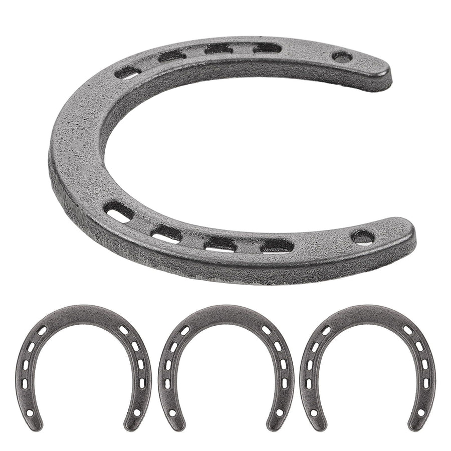 4Pcs Metal Horseshoe Wall Decoration Grey Cast Iron Hanging Ornament