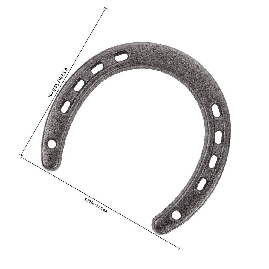 4Pcs Metal Horseshoe Wall Decoration Grey Cast Iron Hanging Ornament