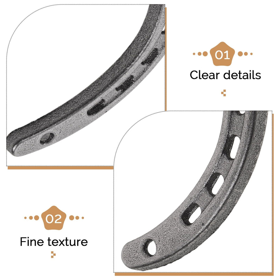 4Pcs Metal Horseshoe Wall Decoration Grey Cast Iron Hanging Ornament