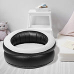 Inflatable Foldable Stool Sofa for Camping and Outdoor Activities Black PVC