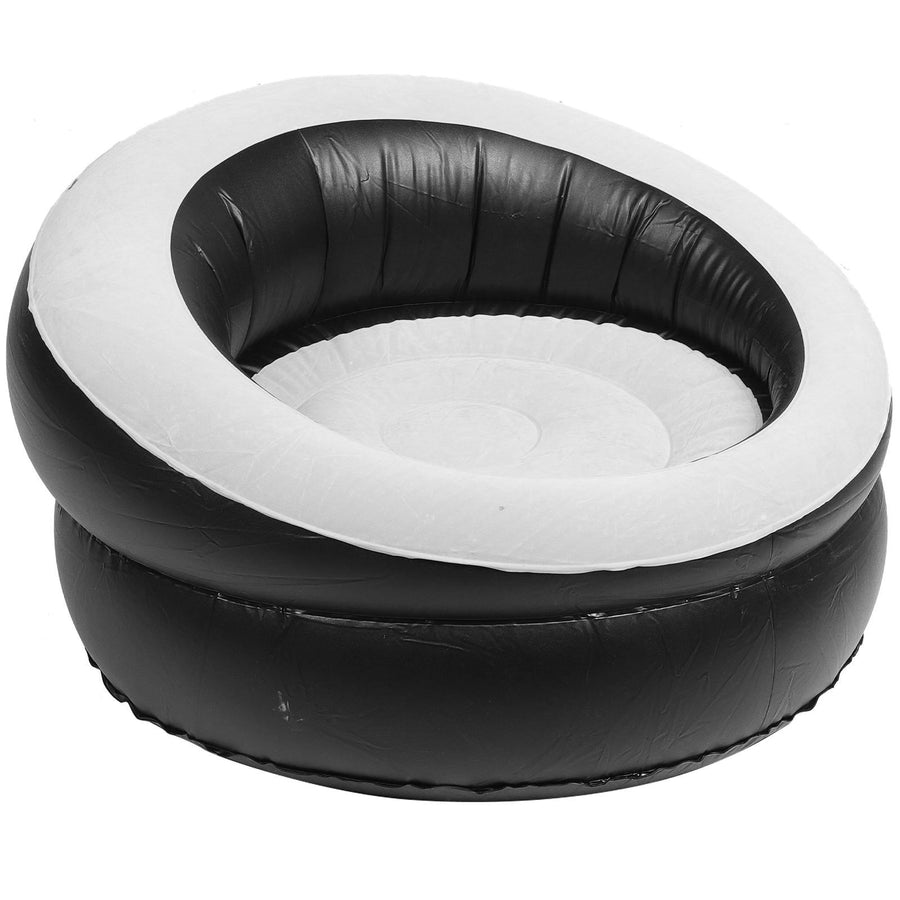 Inflatable Foldable Stool Sofa for Camping and Outdoor Activities Black PVC