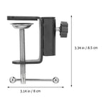 2Pcs Adjustable Table Mount Clamps with Silicone Padding for Secure Microphone Installation