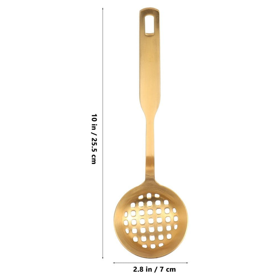 2Pcs Golden Stainless Steel Hot Pot Skimmer Spoon for Kitchen Cooking with Fine Filtration